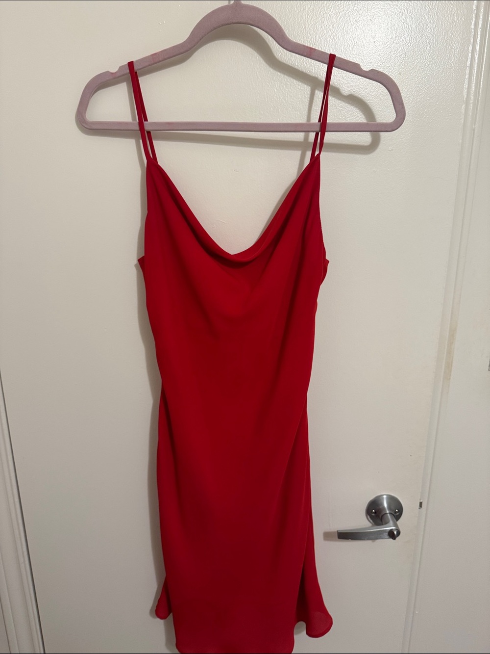 A love like you red cowl neck slip dress